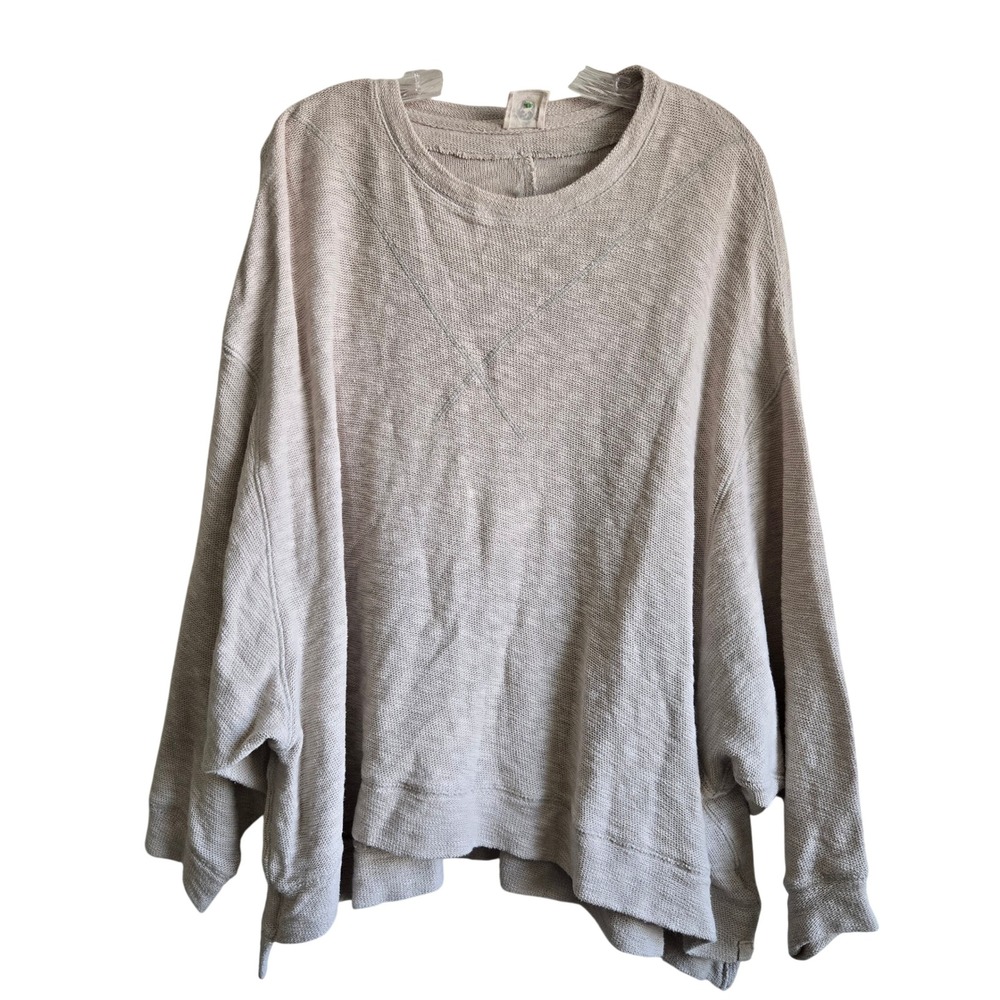 We The Free XS Pullover Womens Beige Excellent Oversized Thermal Dolman Sleeve